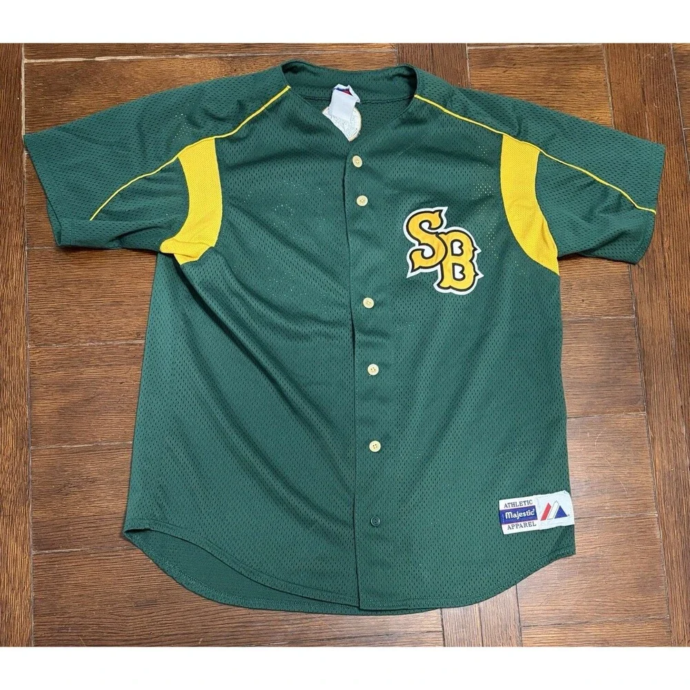 Vintage Majestic Men’s Size L Colorado state Rams Green Baseball Jersey
